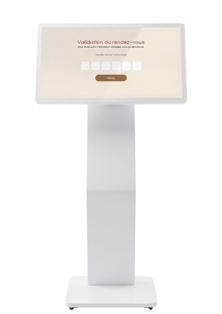 Borne Mediborne tactile affichant la validation du rendez-vous